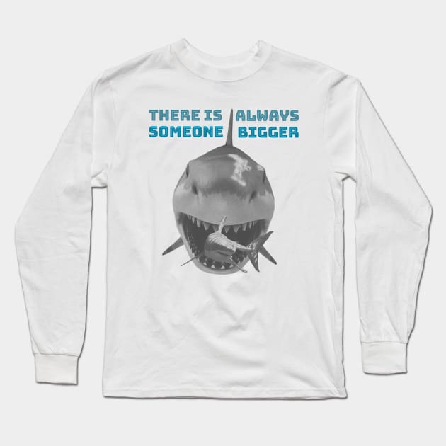 Megalodon and Great White Shark Long Sleeve T-Shirt by ALBOYZ